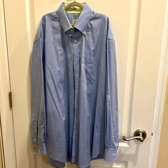 Peter Millar blue front button closure long sleeve with button cuffs size L - Picture 1 of 7